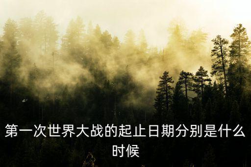 第一次世界大戰的起止日期分別是什么時候