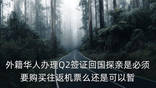 外籍華人辦理Q2簽證回國探親是必須要購買往返機票么還是可以暫