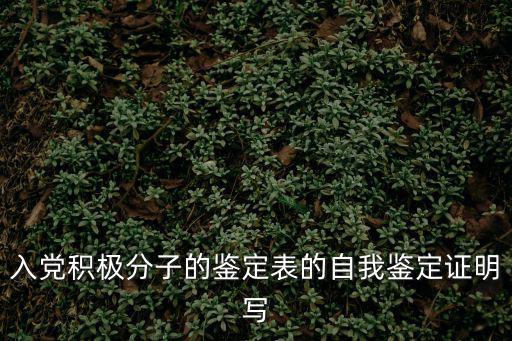 入黨積極分子的鑒定表的自我鑒定證明寫