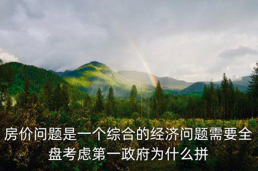 房價問題是一個綜合的經(jīng)濟問題需要全盤考慮第一政府為什么拼