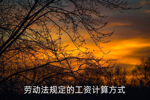 勞動法規定的工資計算方式