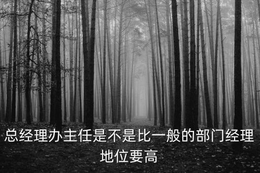 總經理辦主任是不是比一般的部門經理地位要高