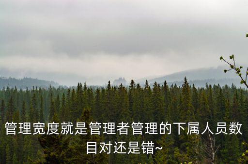 管理寬度就是管理者管理的下屬人員數(shù)目對還是錯~