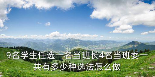 9名學生任選一名當班長4名當班委一共有多少種選法怎么做