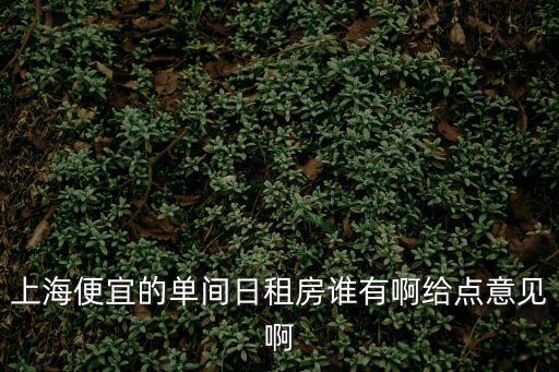 上海便宜的單間日租房誰有啊給點意見啊