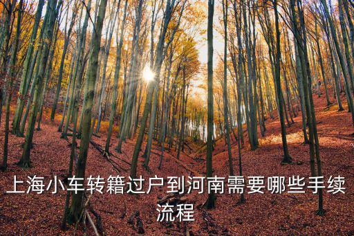 上海小車轉籍過戶到河南需要哪些手續流程