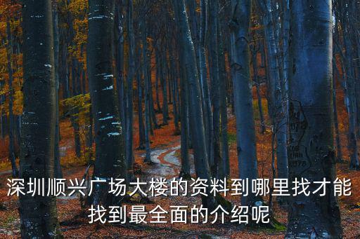 深圳順興廣場(chǎng)大樓的資料到哪里找才能找到最全面的介紹呢