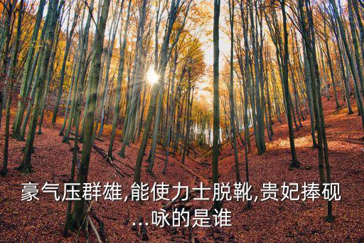 豪氣壓群雄,能使力士脫靴,貴妃捧硯...詠的是誰