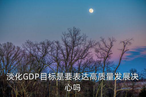 淡化GDP目標是要表達高質量發展決心嗎