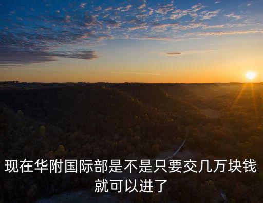 現(xiàn)在華附國際部是不是只要交幾萬塊錢就可以進了
