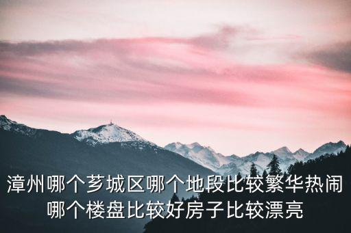 漳州哪個薌城區哪個地段比較繁華熱鬧哪個樓盤比較好房子比較漂亮