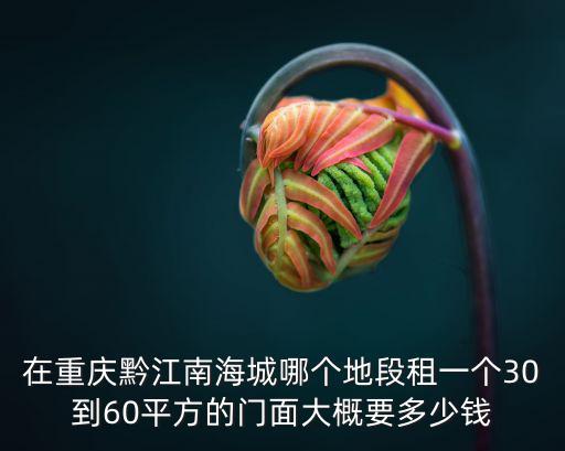 在重慶黔江南海城哪個地段租一個30到60平方的門面大概要多少錢