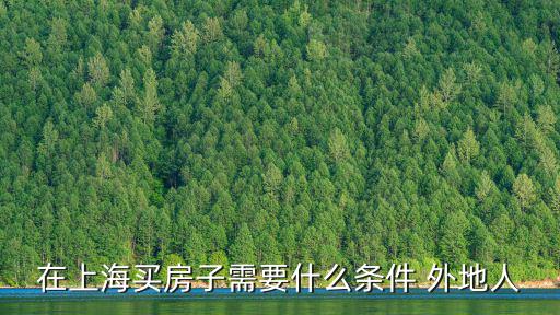 在上海買房子需要什么條件 外地人