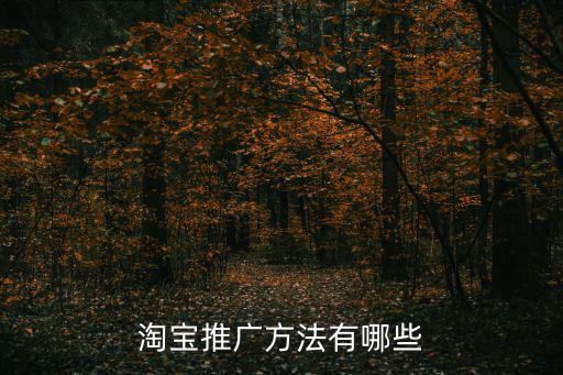 淘寶推廣方法有哪些