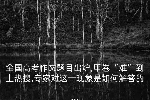 甲卷作文,題目取材于紅樓夢題目難度大如何解答?