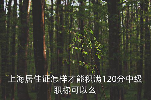 上海積分怎么到120，上海居住證怎樣才能積滿120分中級職稱可以么