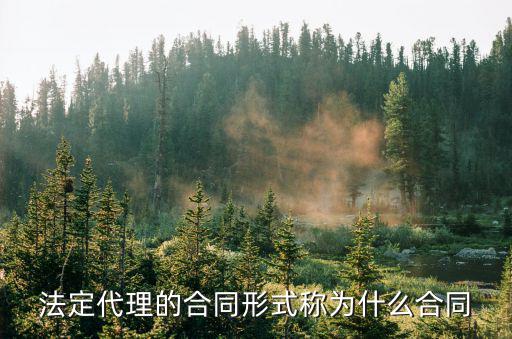 法定代理的合同形式稱為什么合同