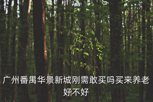 廣州番禺華景新城剛需敢買嗎買來養老好不好