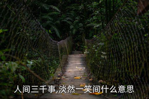 人間三千事,淡然一笑間什么意思