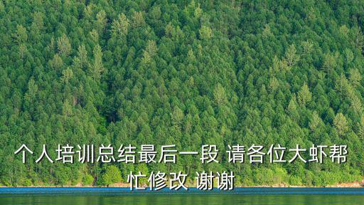個(gè)人培訓(xùn)總結(jié)最后一段 請(qǐng)各位大蝦幫忙修改 謝謝
