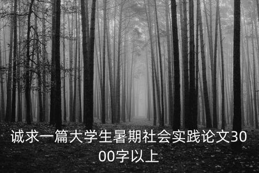 誠求一篇大學生暑期社會實踐論文3000字以上