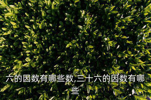 六的因數有哪些數,三十六的因數有哪些