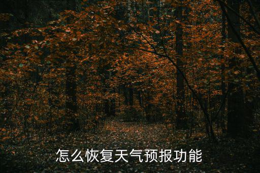 怎么恢復天氣預報功能