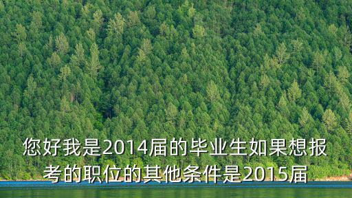 您好我是2014屆的畢業(yè)生如果想報考的職位的其他條件是2015屆