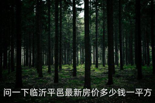 問一下臨沂平邑最新房價多少錢一平方