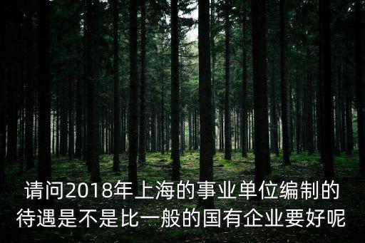 請問2018年上海的事業單位編制的待遇是不是比一般的國有企業要好呢