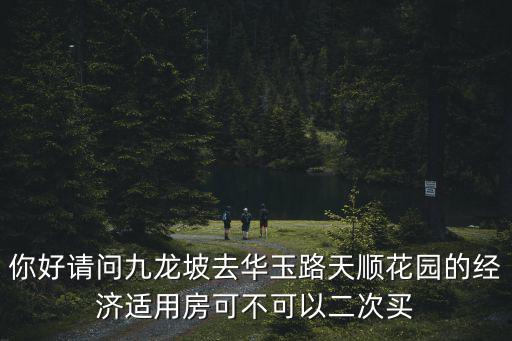 你好請問九龍坡去華玉路天順花園的經濟適用房可不可以二次買