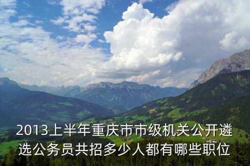 2013上半年重慶市市級(jí)機(jī)關(guān)公開遴選公務(wù)員共招多少人都有哪些職位