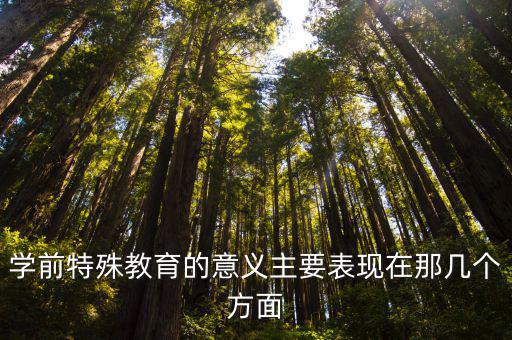學前特殊教育的意義主要表現在那幾個方面