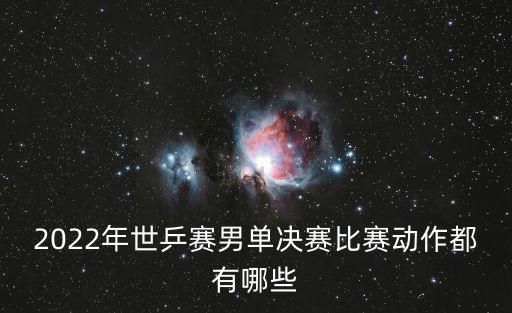 2022年世乒賽男單決賽比賽動作都有哪些