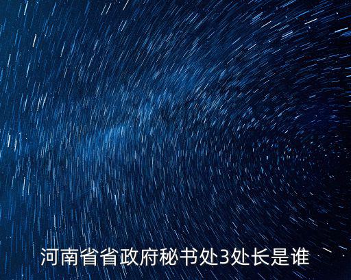河南省省政府秘書處3處長是誰