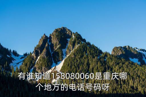 有誰知道158080060是重慶哪個地方的電話號碼呀