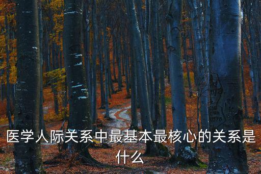 醫學人際關系中最基本最核心的關系是什么
