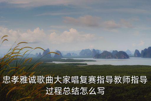 忠孝雅誠歌曲大家唱復賽指導教師指導過程總結怎么寫