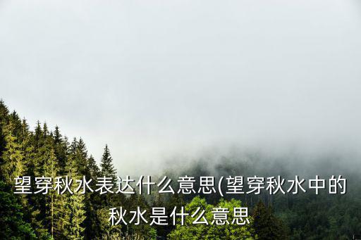 望穿秋水表達什么意思(望穿秋水中的秋水是什么意思