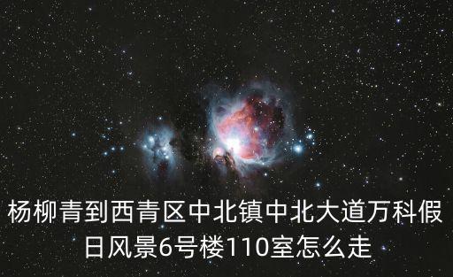 楊柳青到西青區(qū)中北鎮(zhèn)中北大道萬科假日風(fēng)景6號(hào)樓110室怎么走