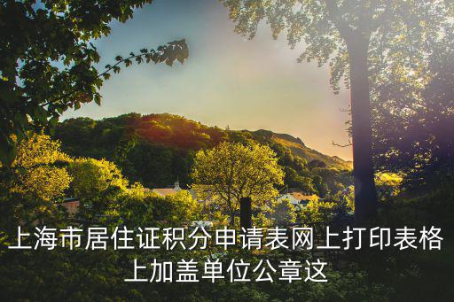 上海市居住證積分申請(qǐng)表網(wǎng)上打印表格上加蓋單位公章這