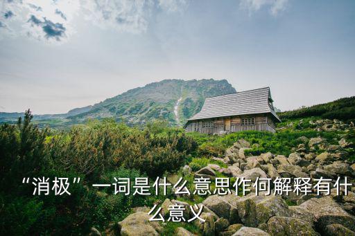 “消極”一詞是什么意思作何解釋有什么意義