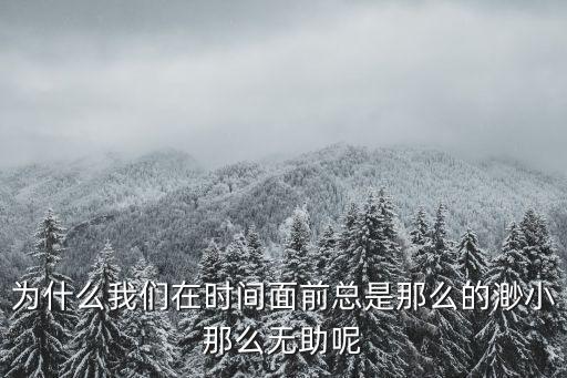 為什么我們在時間面前總是那么的渺小那么無助呢