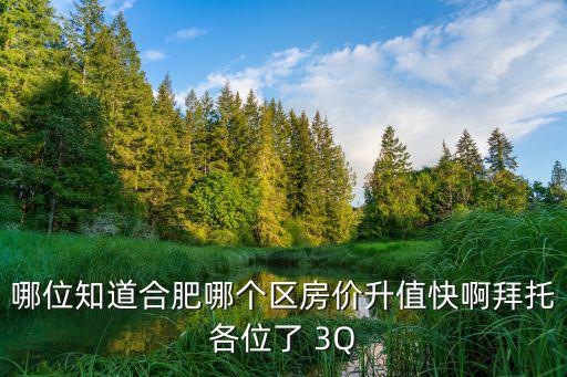 合肥哪個小區房價漲，哪位知道合肥哪個區房價升值快啊拜托各位了 3Q