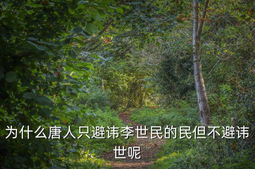 為什么唐人只避諱李世民的民但不避諱世呢