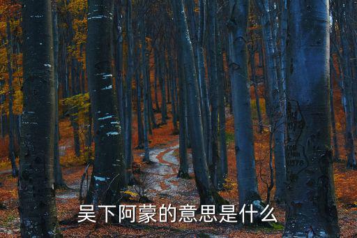 吳下阿蒙的意思是什么