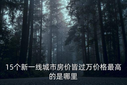 15個(gè)新一線城市房?jī)r(jià)皆過萬價(jià)格最高的是哪里