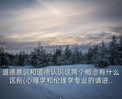 道德意識,道德意識和道德認識的區(qū)別