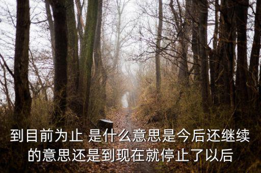 到目前為止 是什么意思是今后還繼續的意思還是到現在就停止了以后