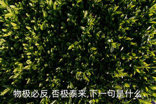 否極泰來下一句是什么,物極必反,否極泰來是什么意思?